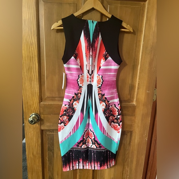 Bisou Bisou Dresses & Skirts - Bisou Bisou Sleeveless Dress with Pink and Black Floral Design, Size 2